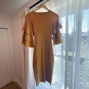 Lulus Mustard Yellow Midi Dress